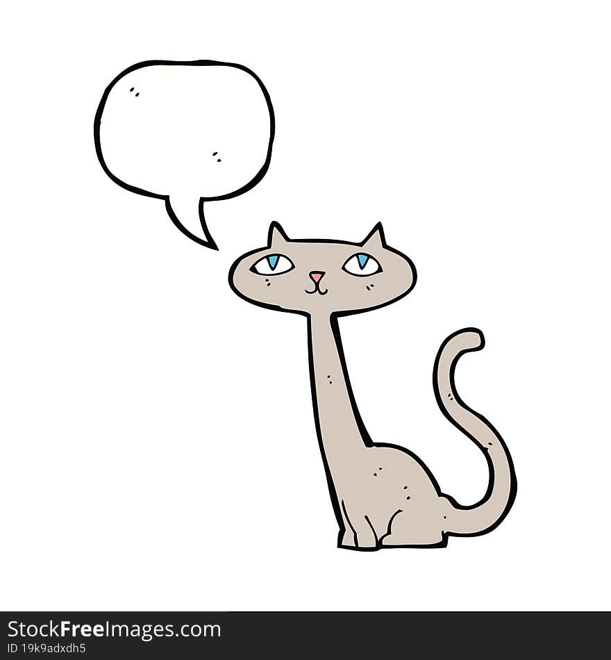 Cartoon Cat With Speech Bubble