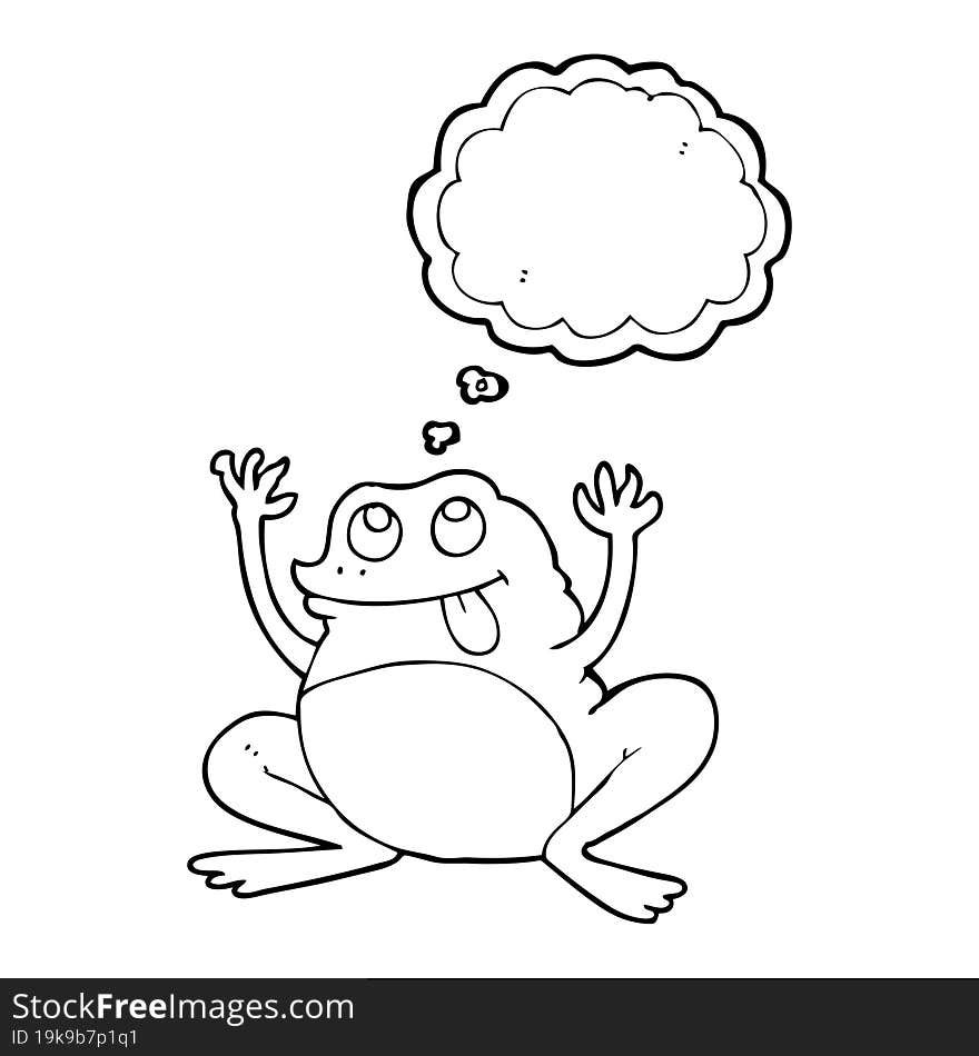 funny thought bubble cartoon frog