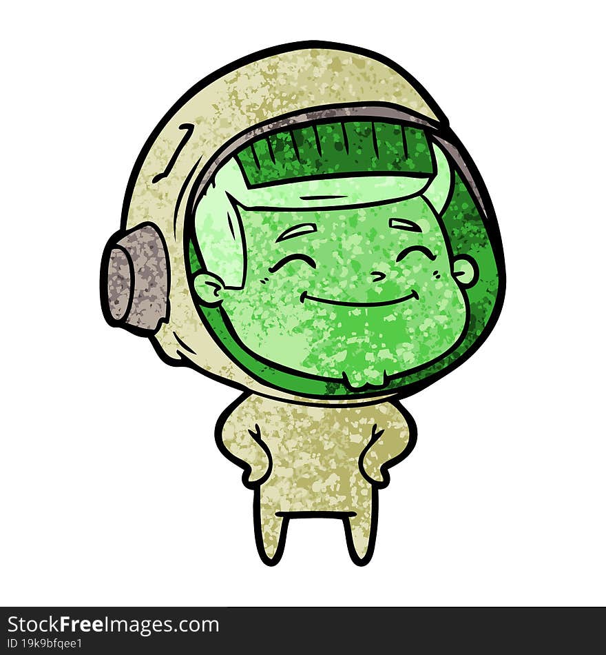 happy cartoon astronaut. happy cartoon astronaut