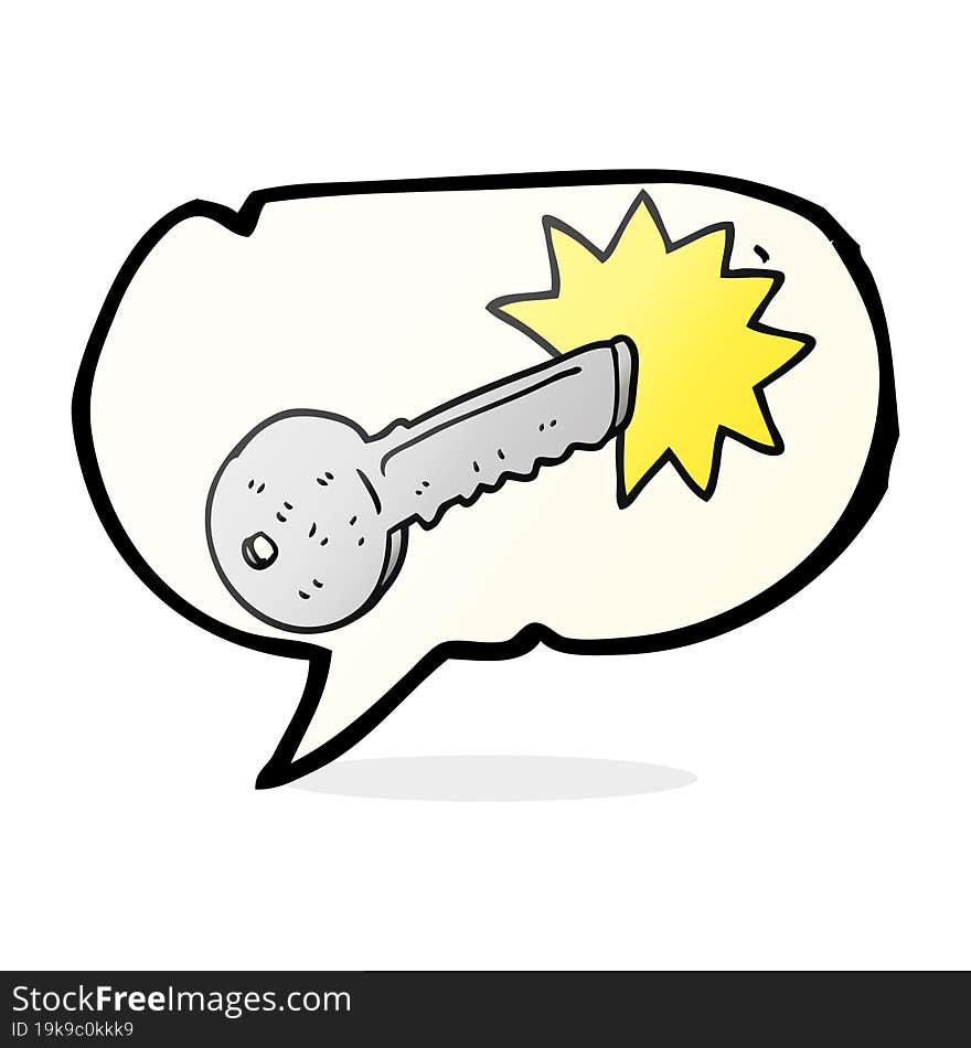 freehand drawn speech bubble cartoon door key