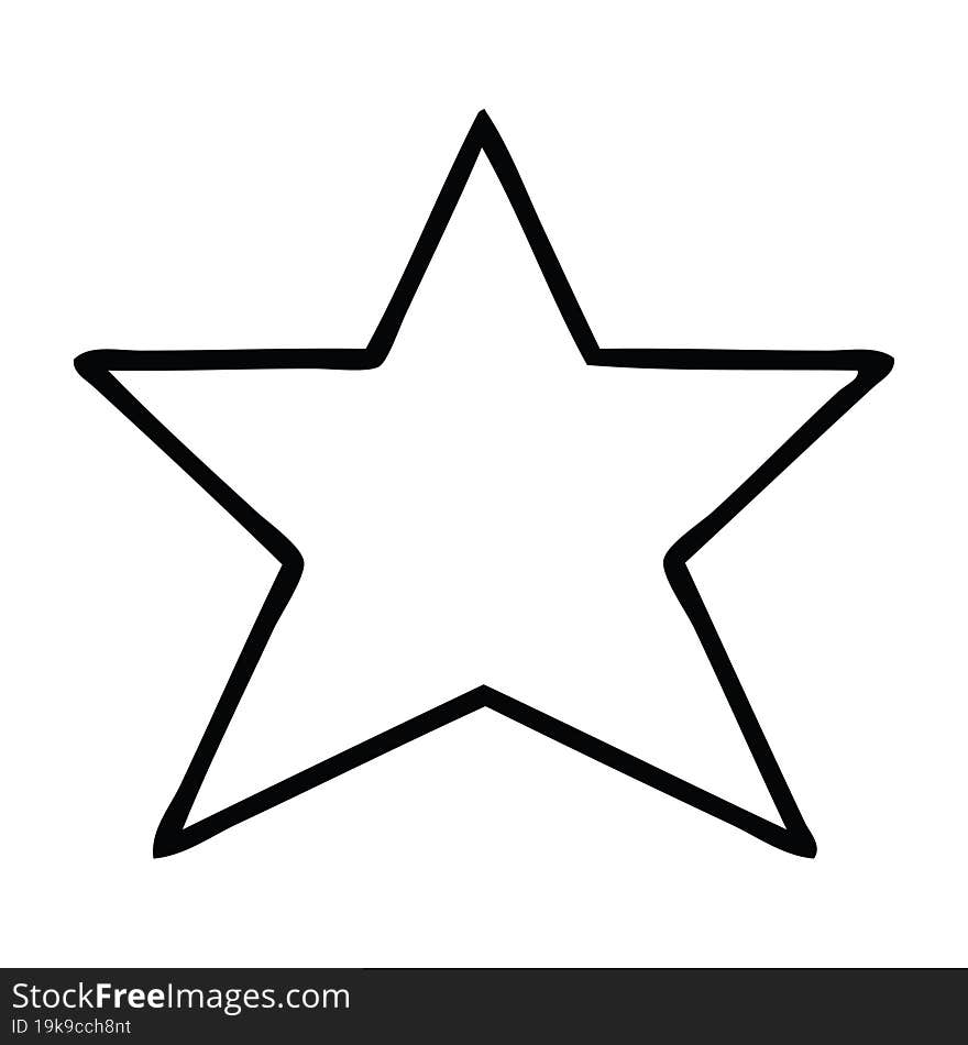 Line Drawing Cartoon Gold Star