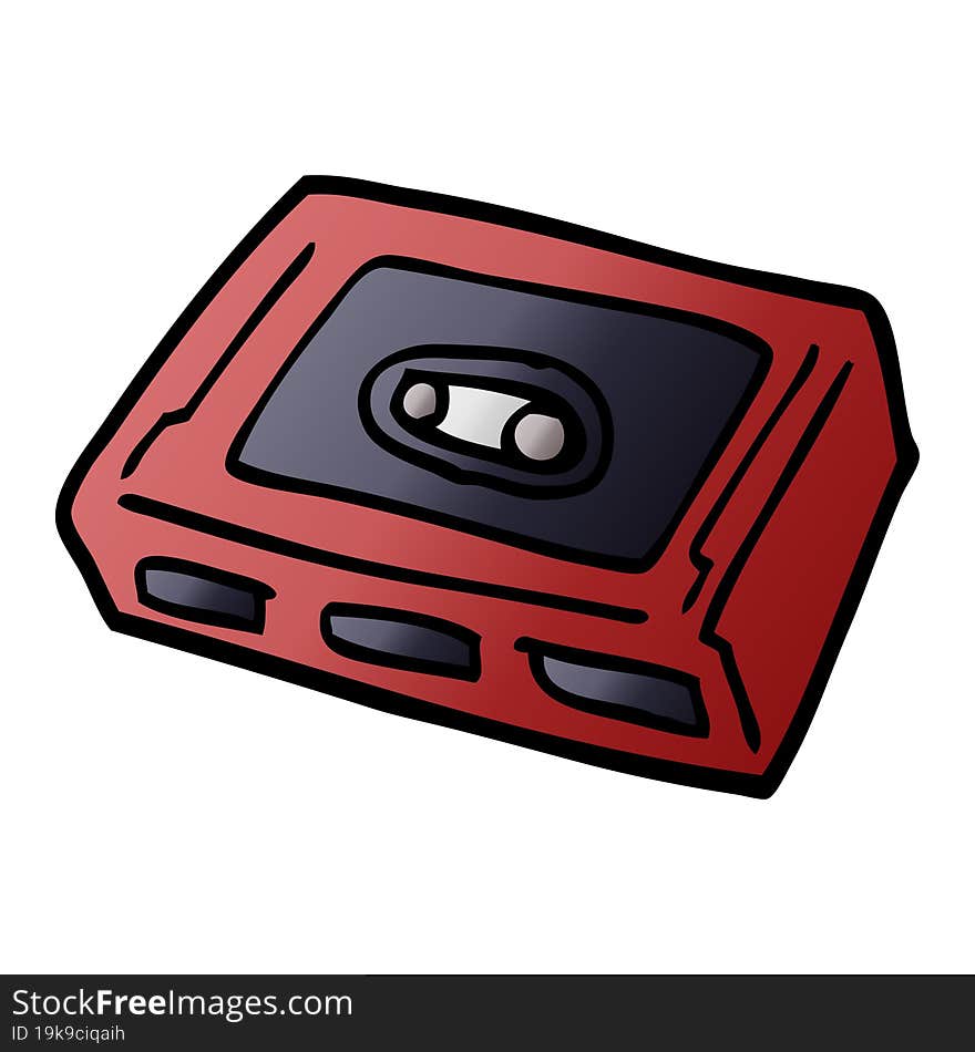 cartoon doodle retro tape cassette