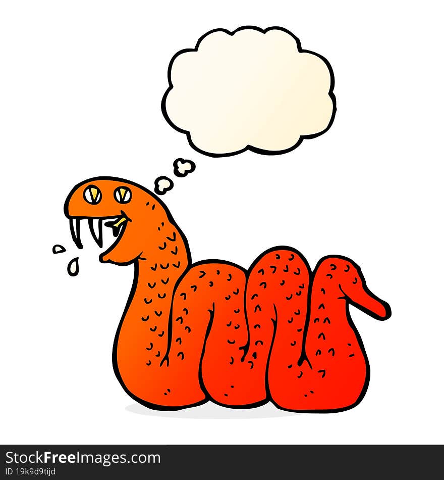 cartoon snake with thought bubble