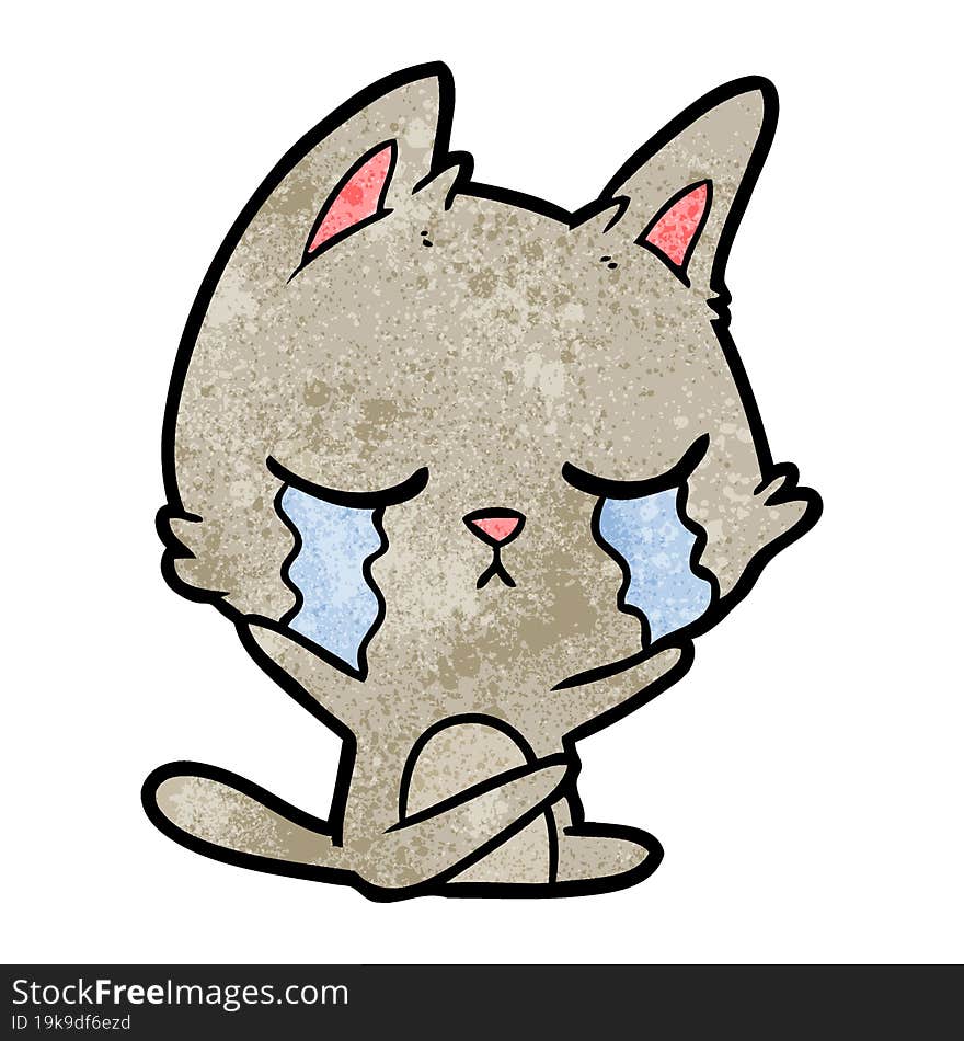 crying cartoon cat. crying cartoon cat