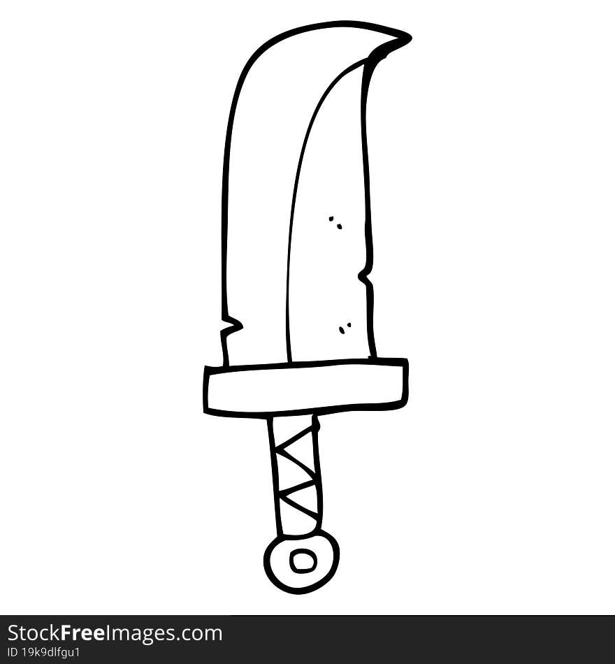 line drawing cartoon dagger