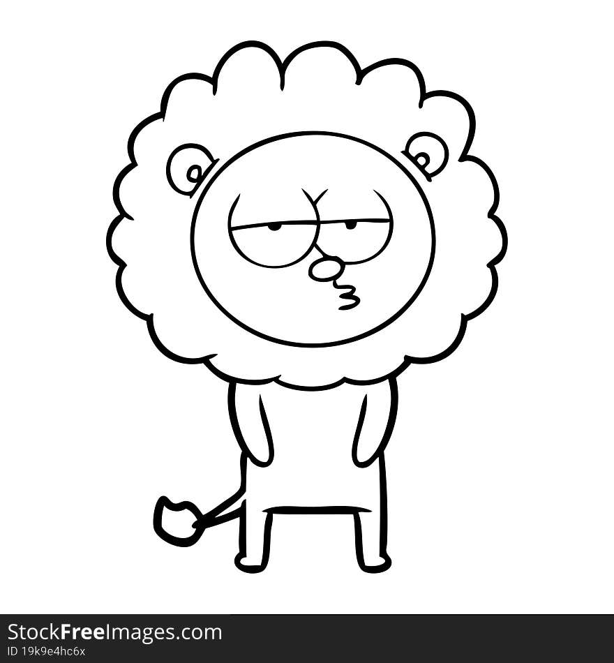 cartoon tired lion. cartoon tired lion