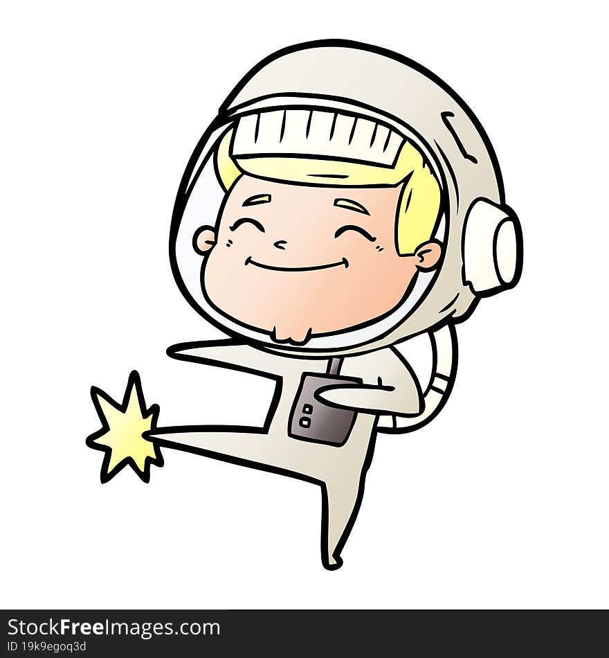 happy cartoon astronaut. happy cartoon astronaut