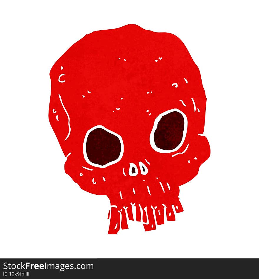 cartoon spooky skull