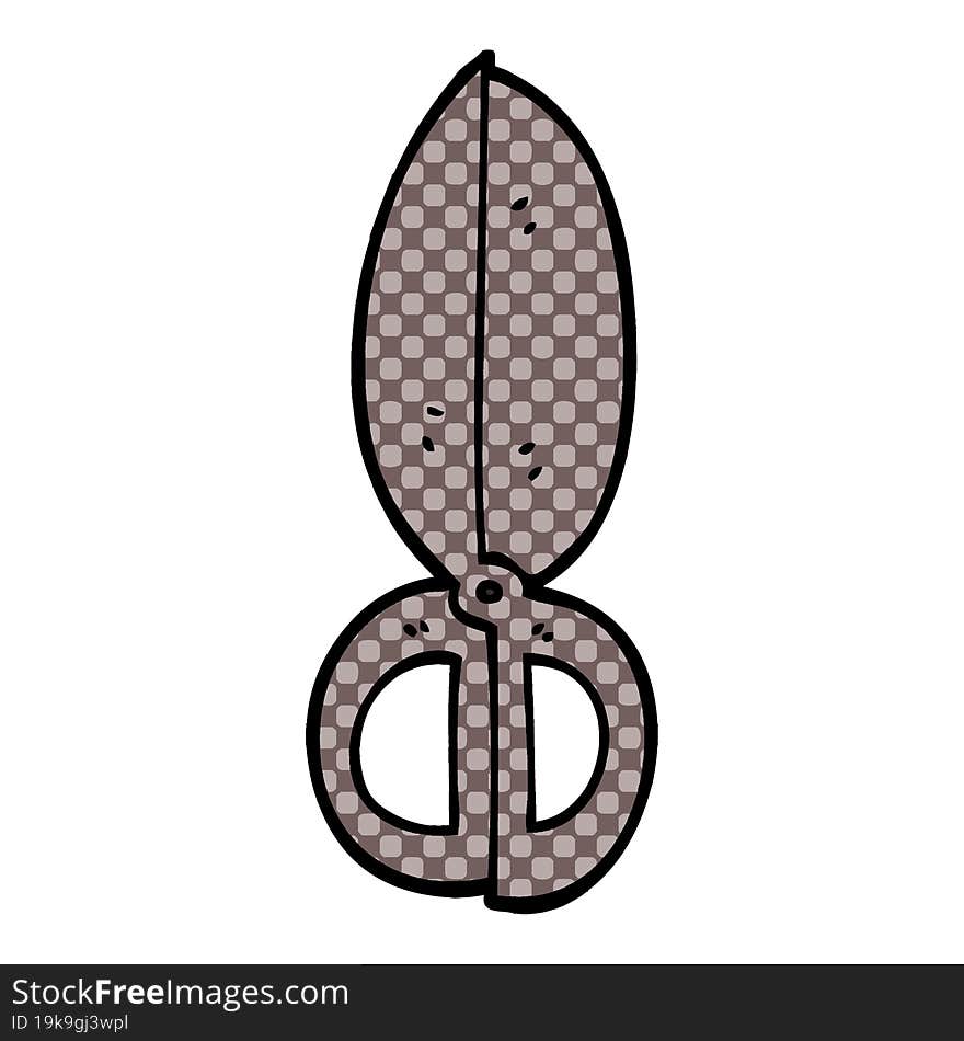 Cartoon Doodle Closed Scissors