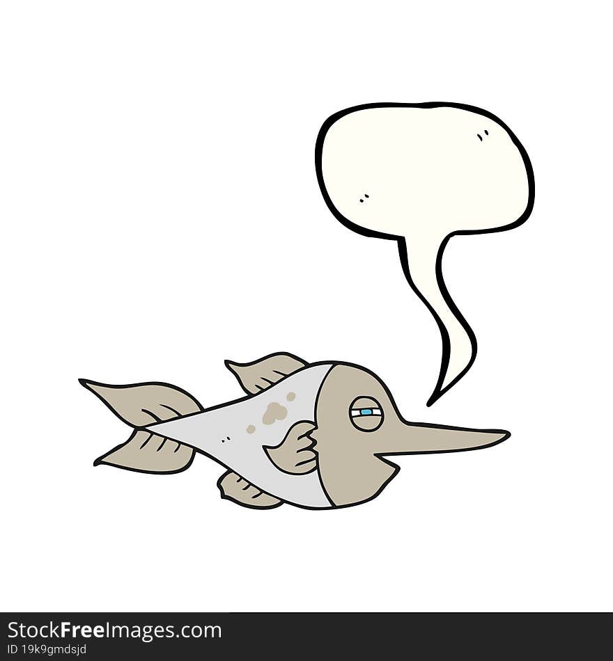 Speech Bubble Cartoon Swordfish