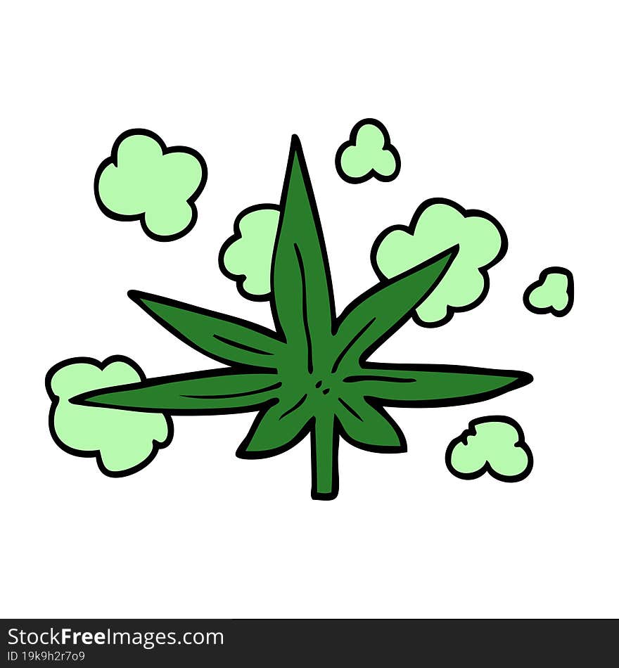 Cartoon Doodle Marijuana Leaf