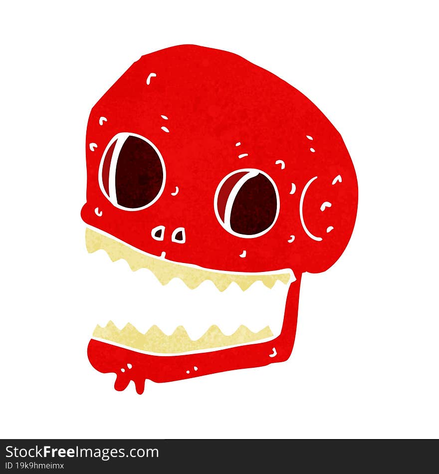 cartoon spooky skull