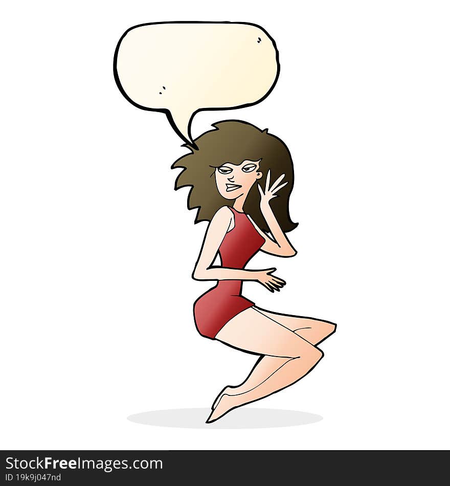 cartoon sexy woman with speech bubble