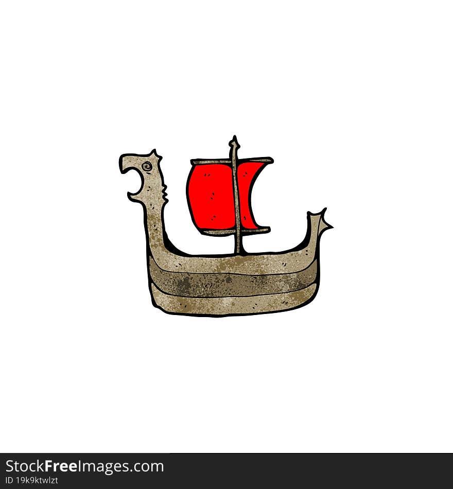 cartoon viking ship