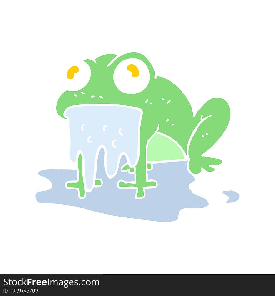 flat color illustration of gross little frog. flat color illustration of gross little frog