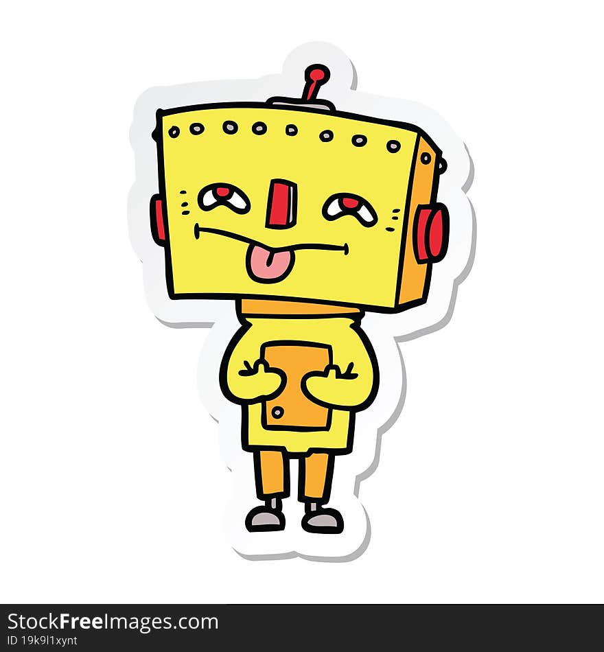 sticker of a cartoon robot