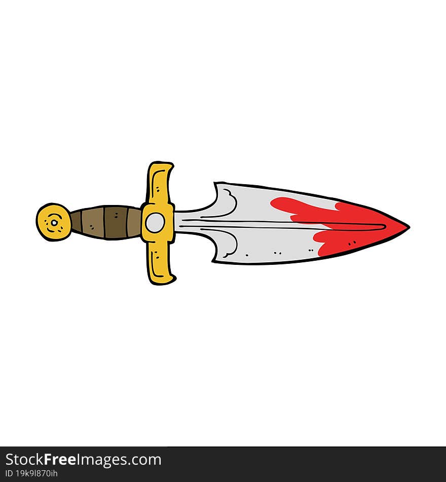 cartoon bloody dagger