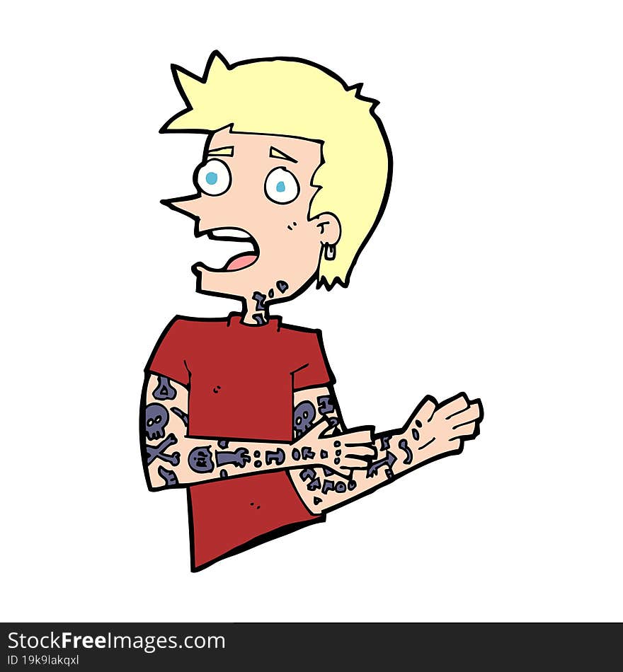 Cartoon Man With Tattoos