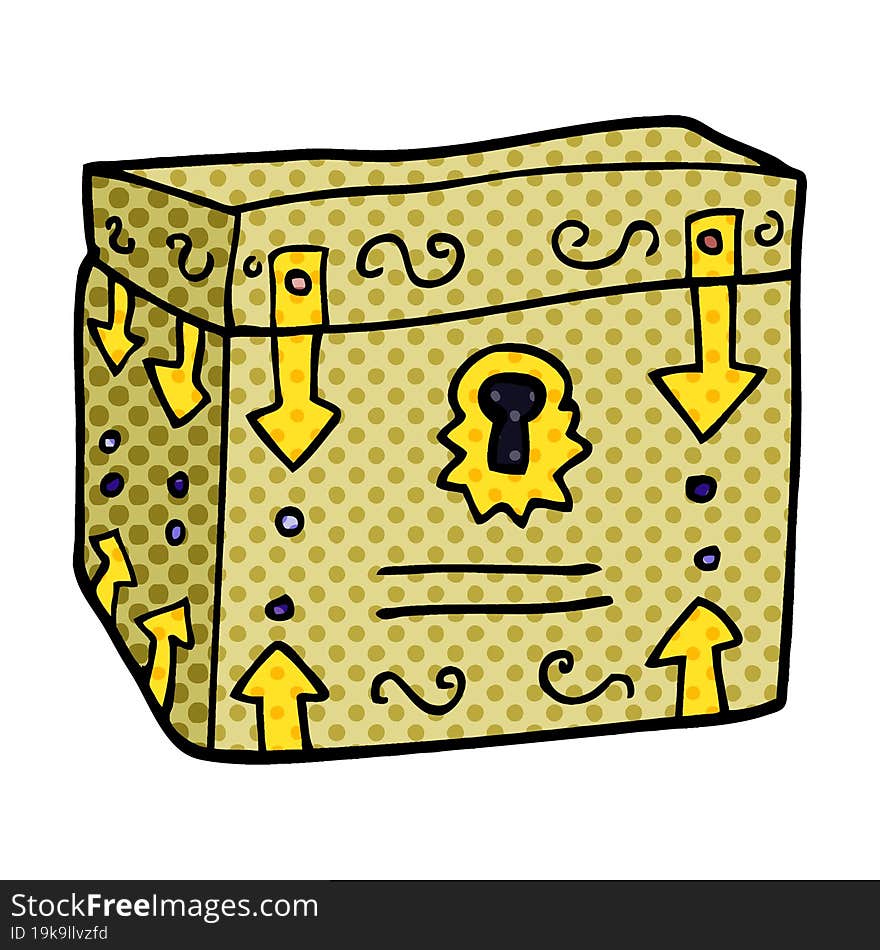 cartoon doodle treasure chest