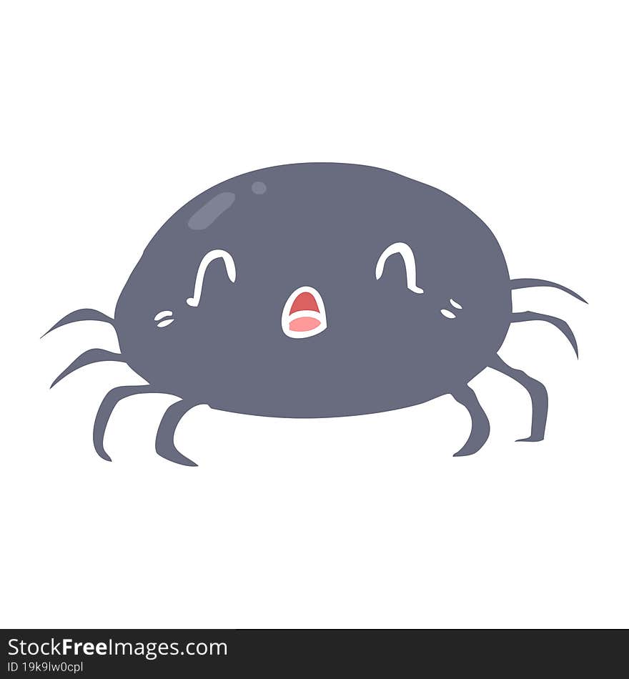 flat color style cartoon halloween spider