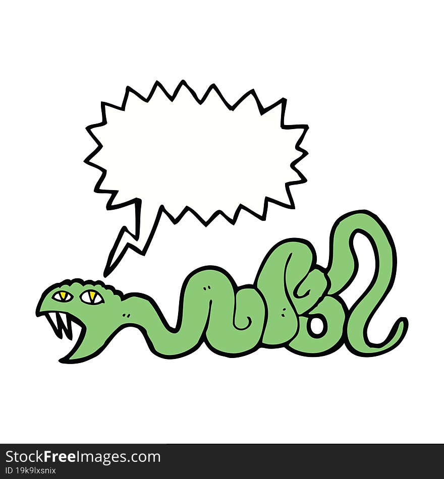 cartoon snake with speech bubble