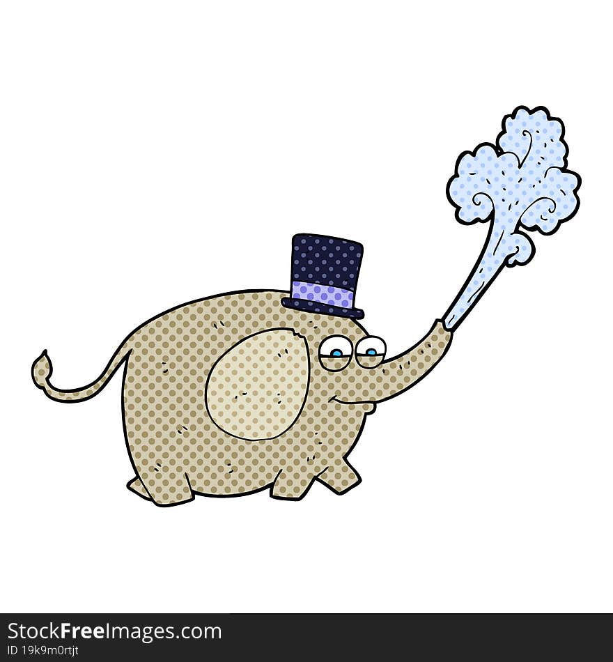 cartoon elephant squirting water