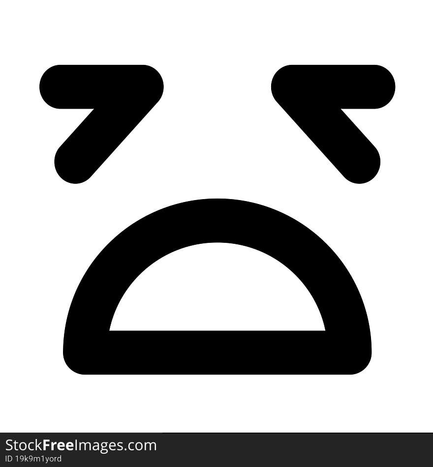 simple distraught face icon