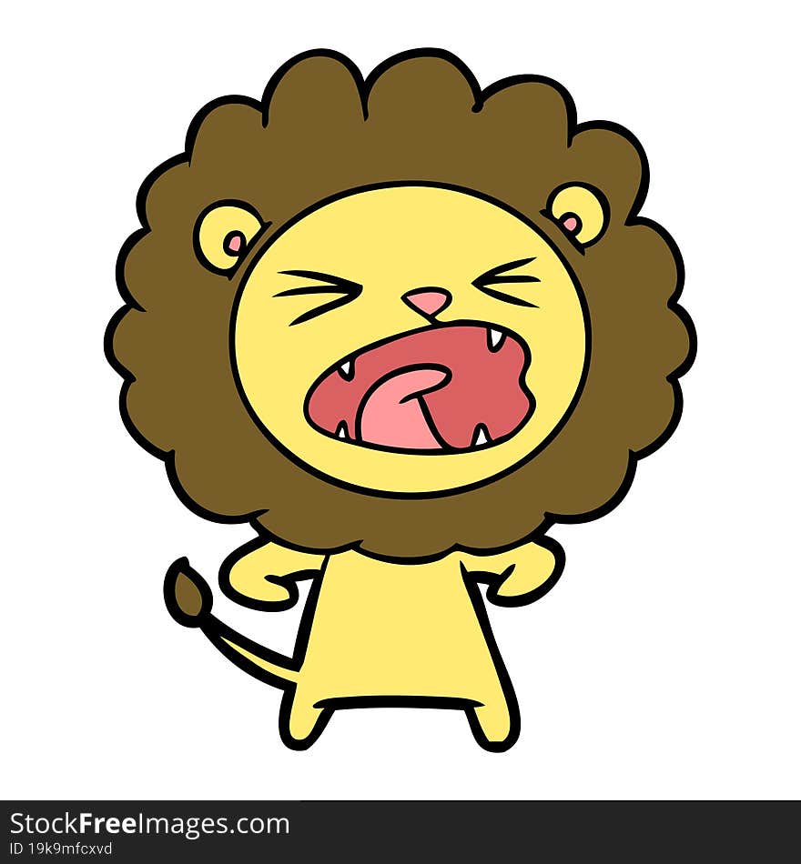 cartoon angry lion. cartoon angry lion