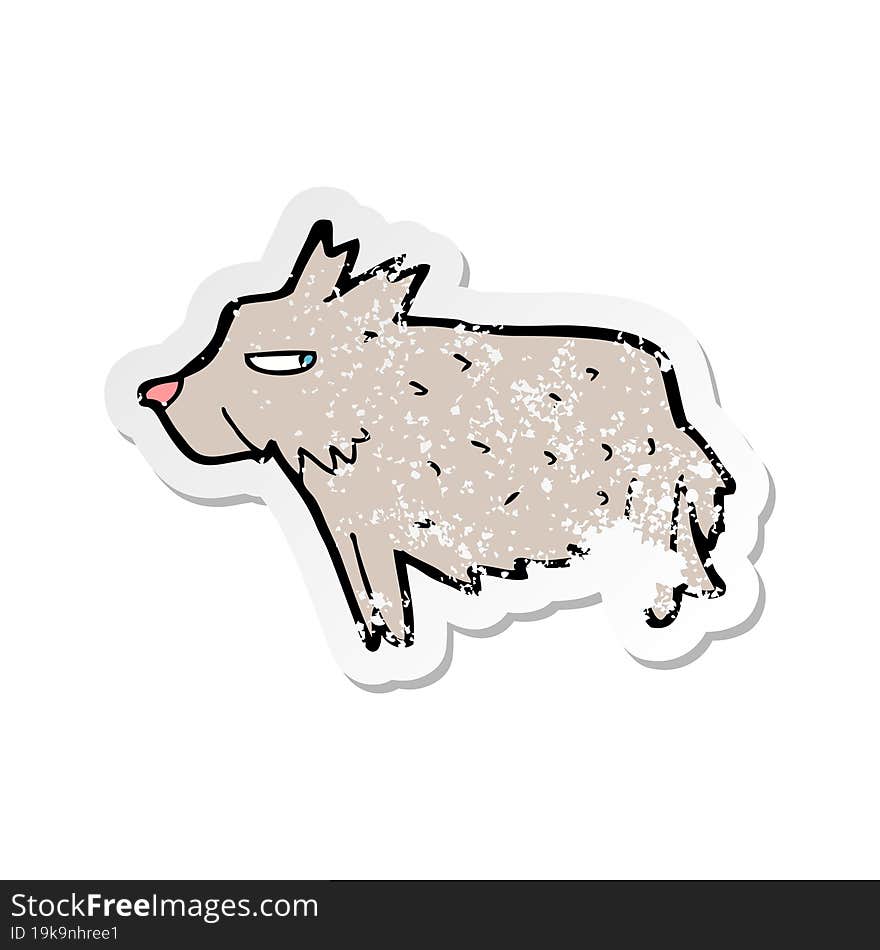 retro distressed sticker of a cartoon terrier