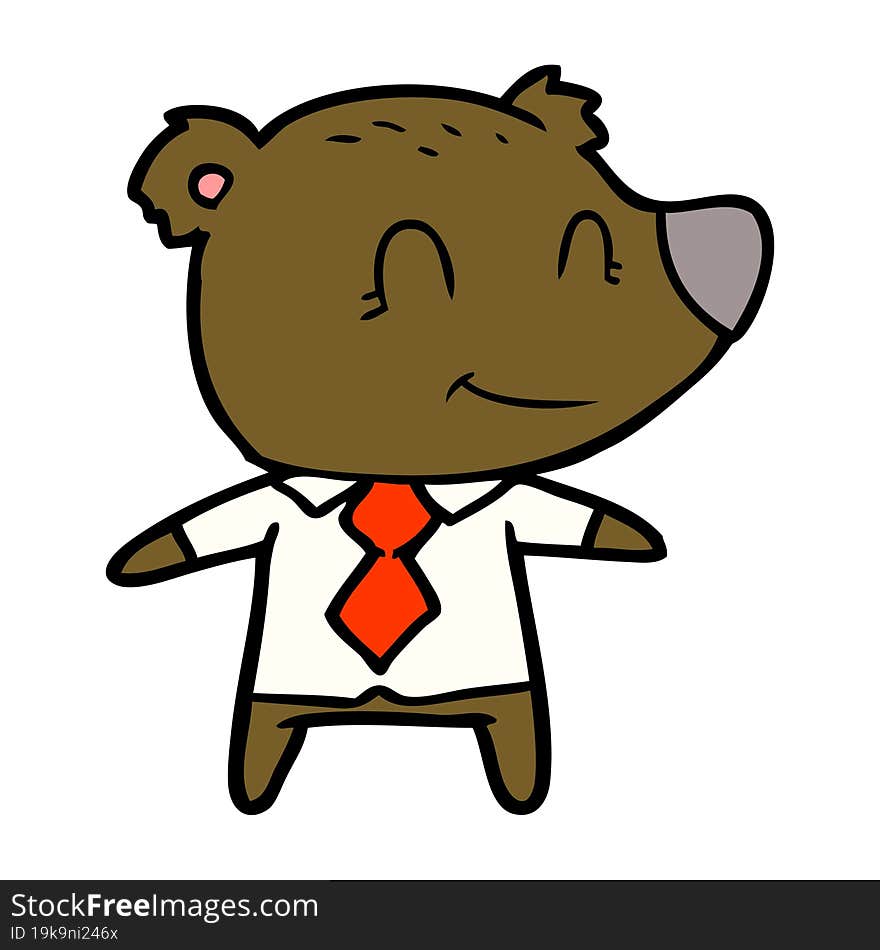 cartoon bear in shirt and tie. cartoon bear in shirt and tie