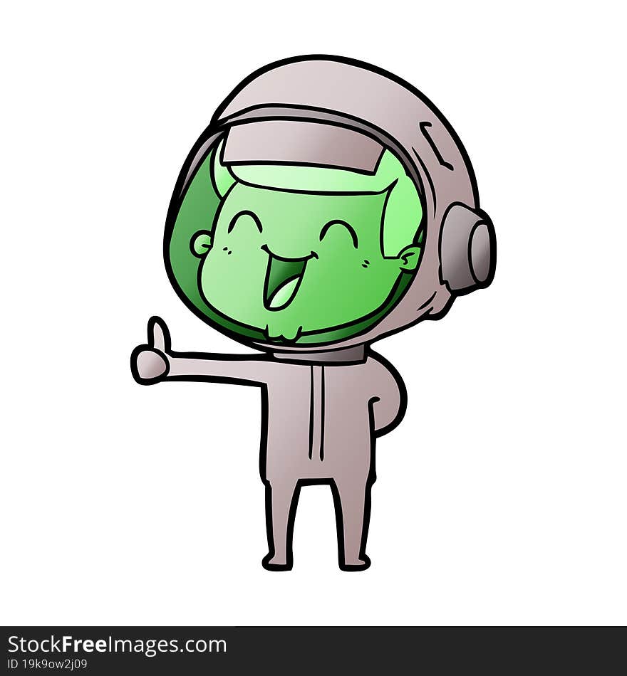 happy cartoon astronaut. happy cartoon astronaut