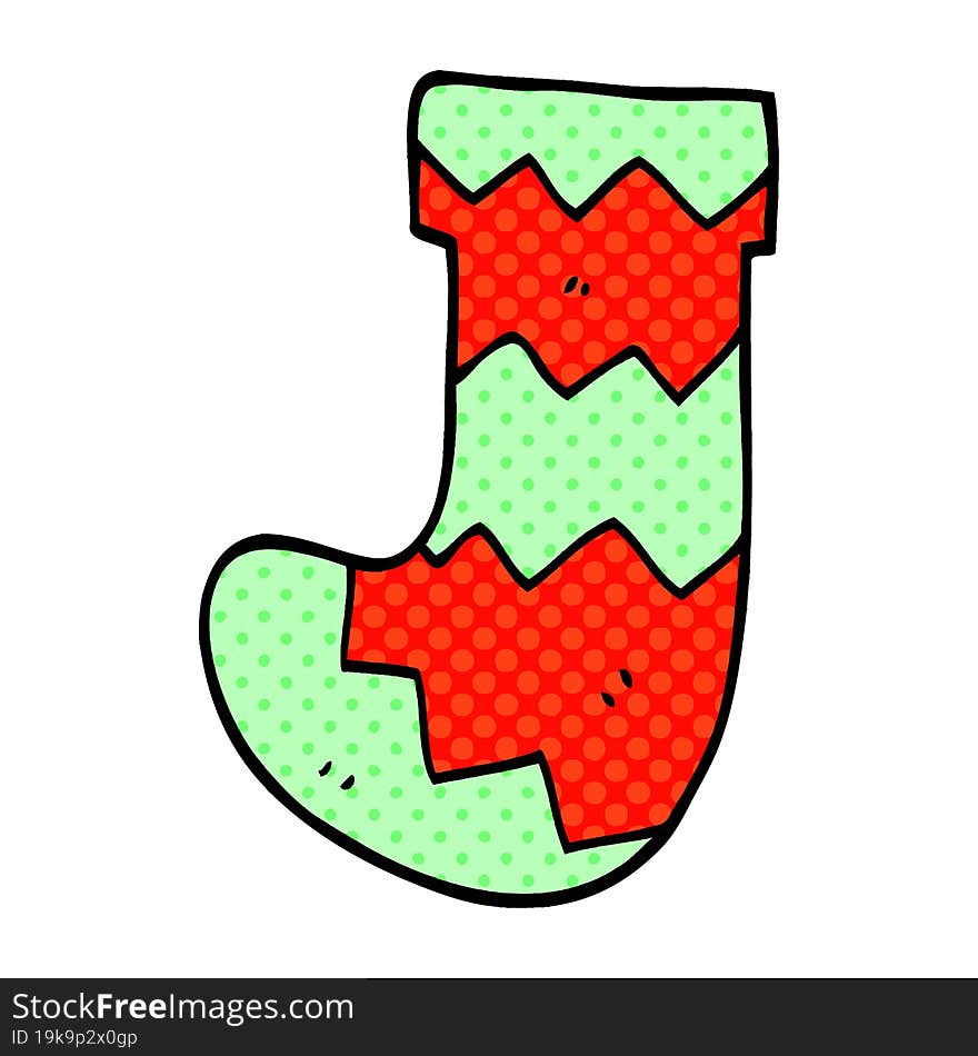 cartoon doodle christmas stocking