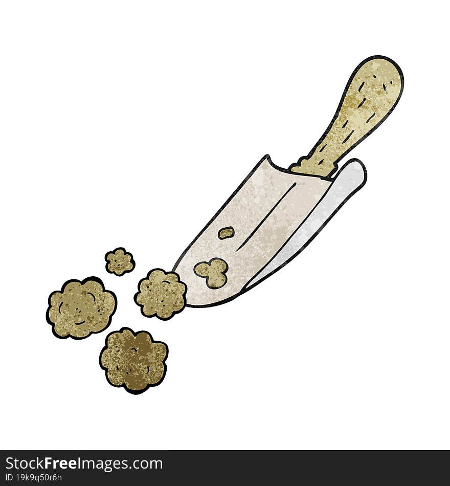 textured cartoon shovel