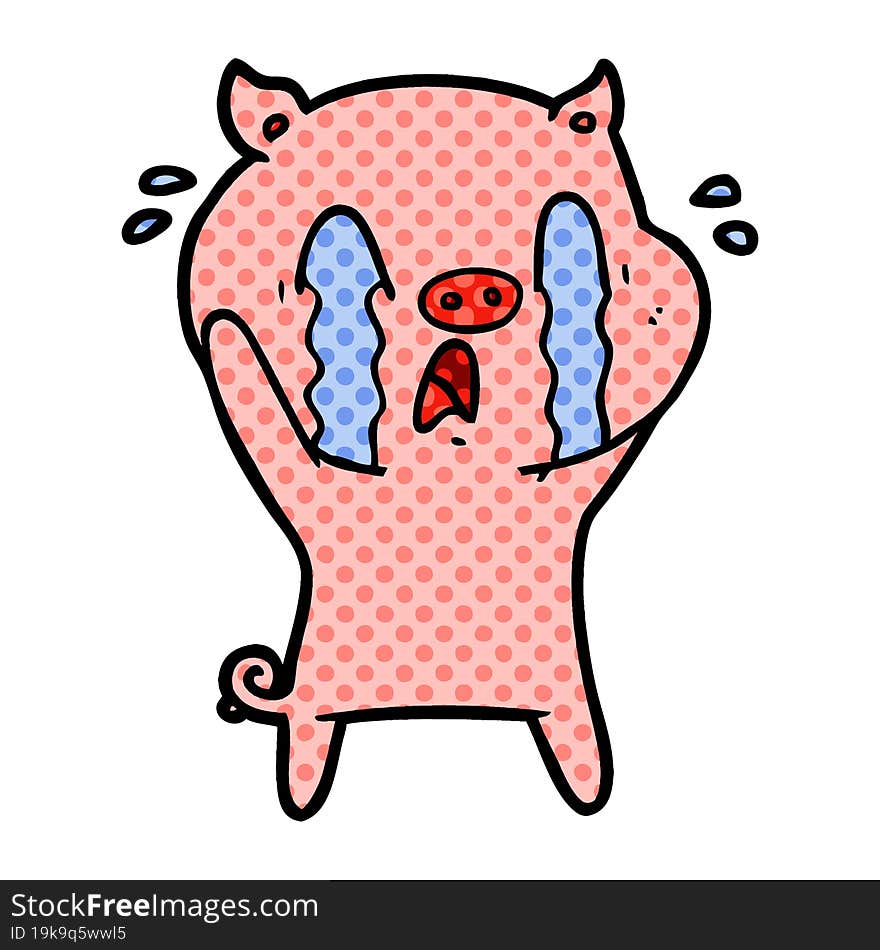 crying pig cartoon. crying pig cartoon