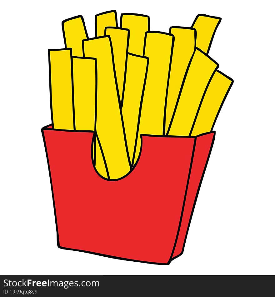 quirky hand drawn cartoon french fries