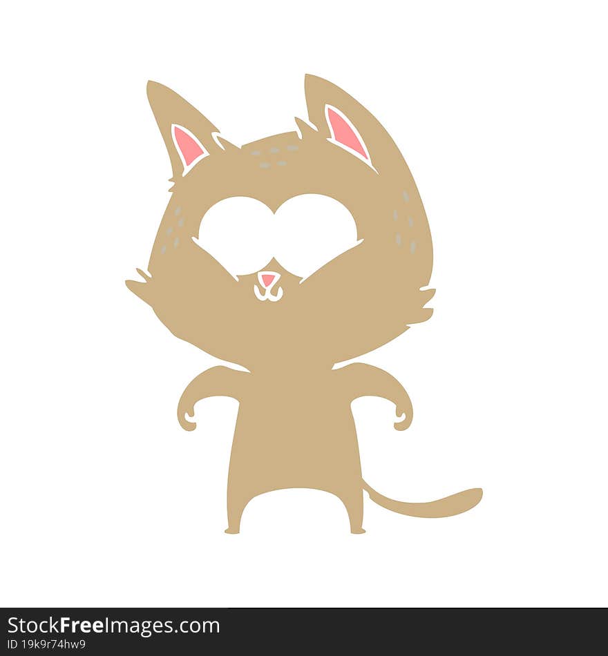 flat color style cartoon cat