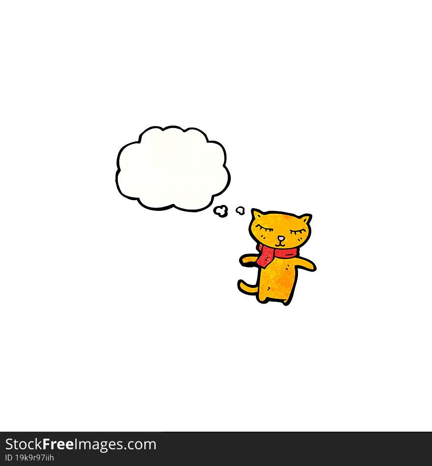 Cartoon Cat With Thought Bubble