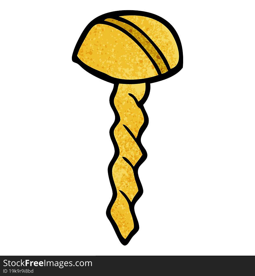 cartoon doodle old brass screw