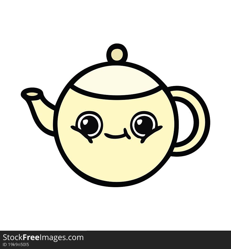 cute cartoon of a tea pot. cute cartoon of a tea pot