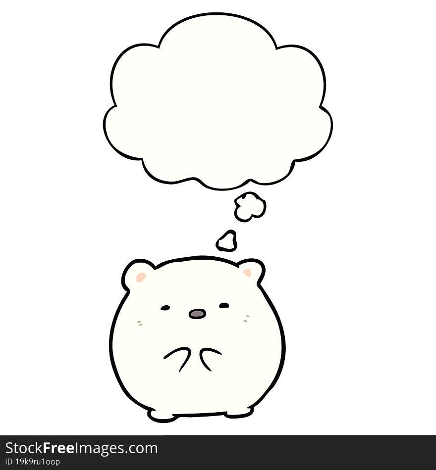 cartoon polar bear and thought bubble