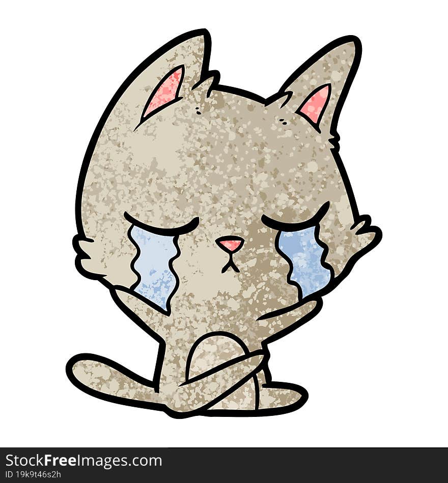 crying cartoon cat. crying cartoon cat