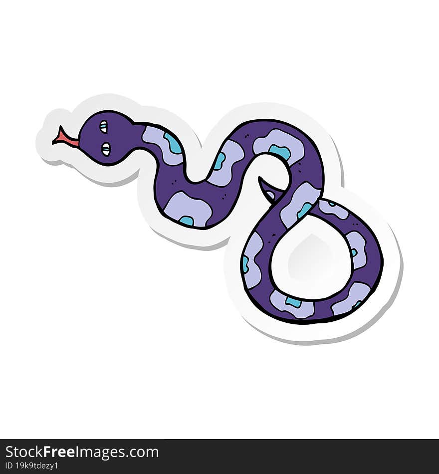 sticker of a cartoon snake