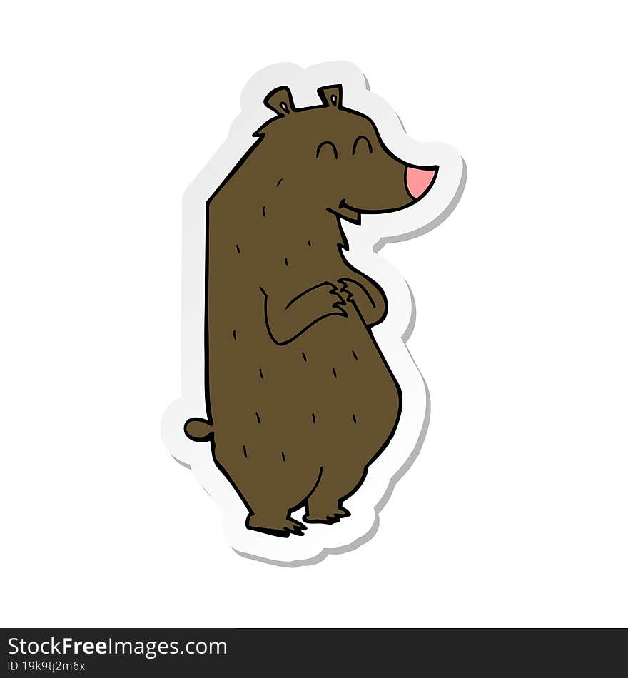 Sticker Of A Cartoon Bear