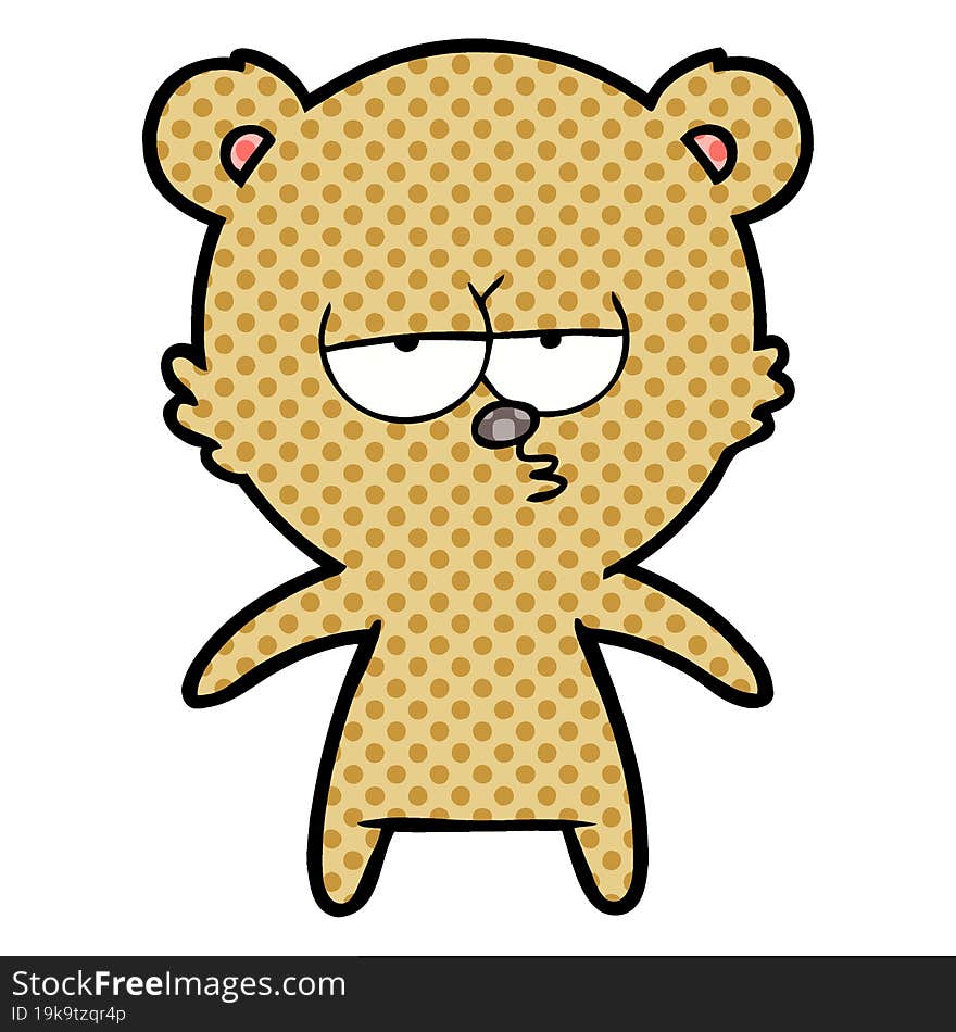 bored bear cartoon. bored bear cartoon