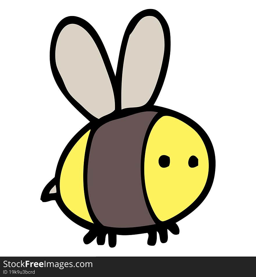 hand drawn doodle style cartoon bee