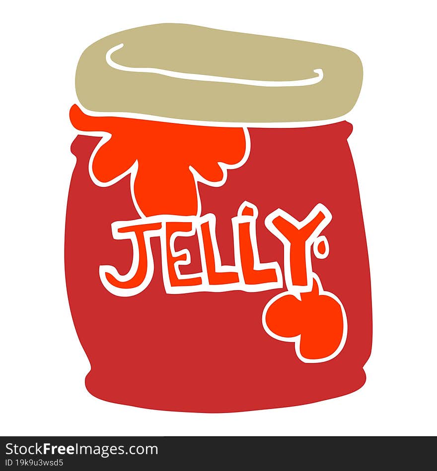 Flat Color Illustration Of A Cartoon Jar Of Jelly