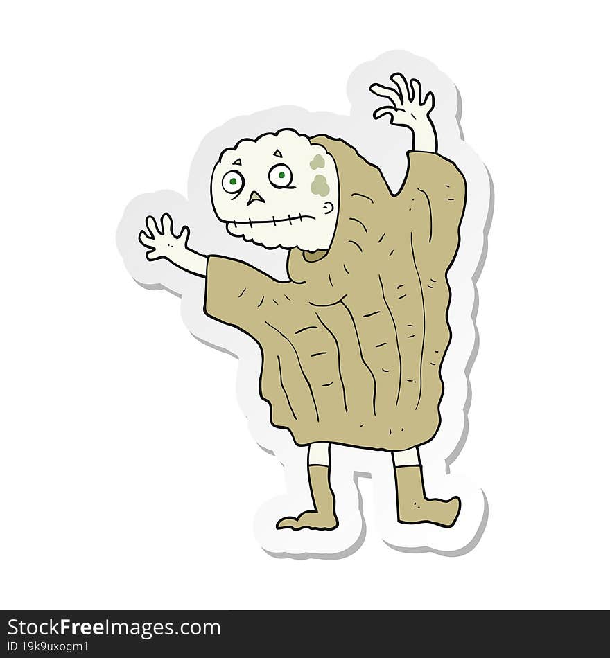 sticker of a cartoon halloween ghoul