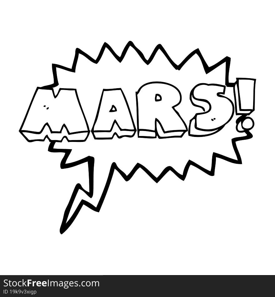 speech bubble cartoon Mars text symbol