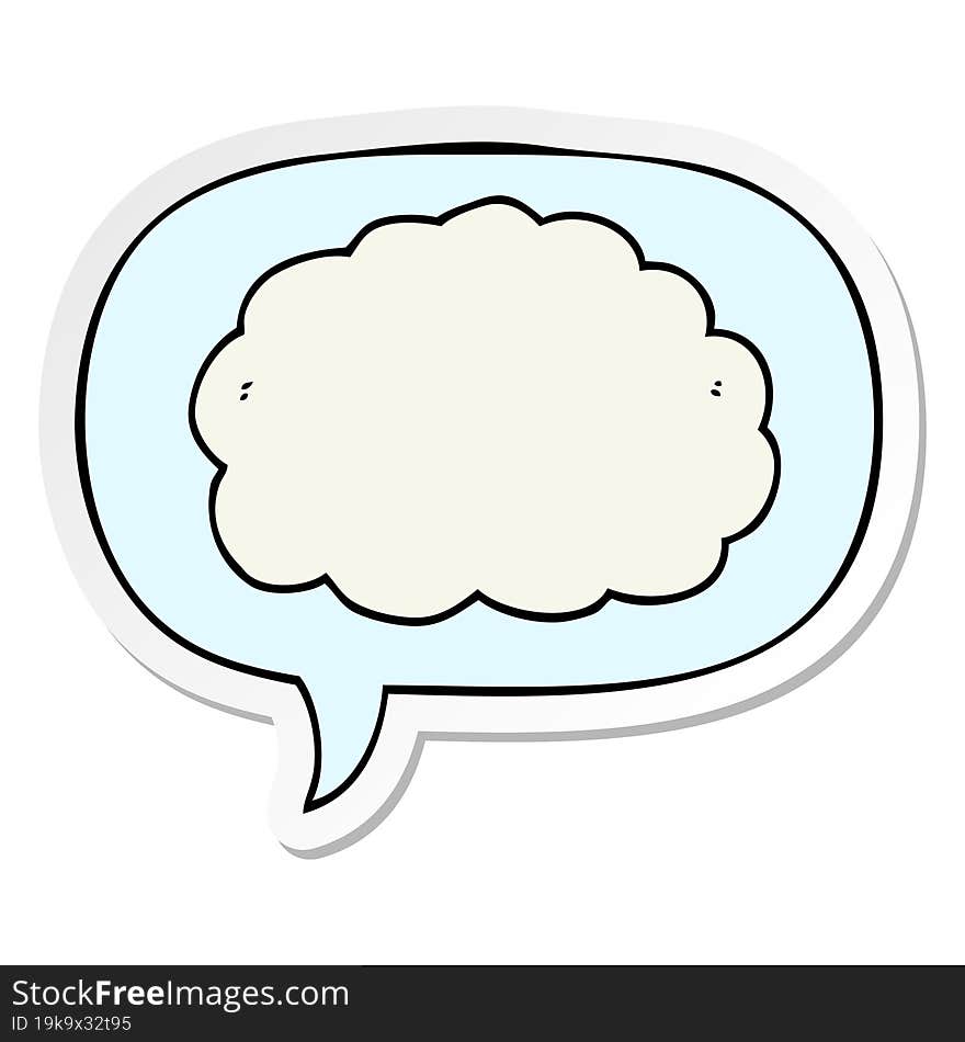 cartoon cloud with speech bubble sticker. cartoon cloud with speech bubble sticker