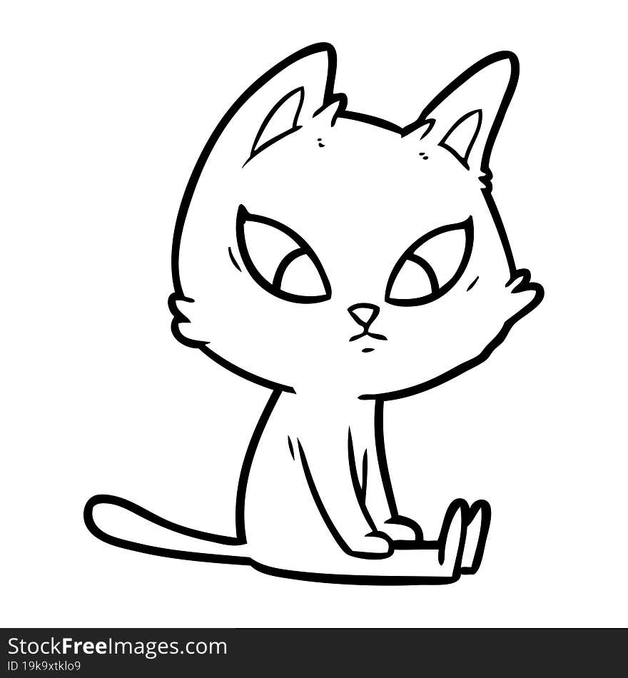 confused cartoon cat. confused cartoon cat